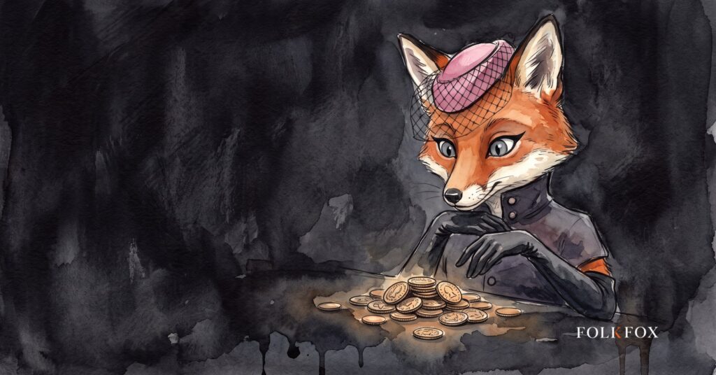 An ink-drawn fox raising a market stall awning at dawn, illustrating ads on chatgpt opening for business in India