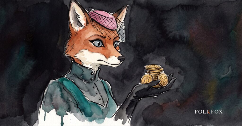 buy now pay later regulation, a fox weighing a small stack of coins against a much larger one on a set of scales
