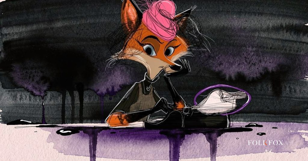 A watercolour fox turns over a blank mask, crypto influencer marketing disclosure