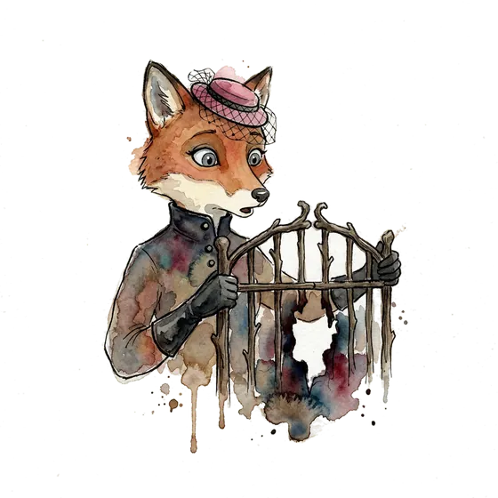watercolour fox noticing a widening gap in a garden gate, hipaa breach notification illustrated as a quietly growing hole watercolour fox noticing a widening gap in a garden gate, hipaa breach notification illustrated as a quietly growing hole