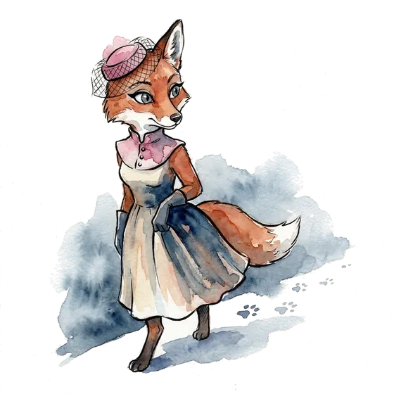 A watercolour fox checks a small dial for ai visibility across search and AI answer platforms, ears alert A watercolour fox checks a small dial for ai visibility across search and AI answer platforms, ears alert