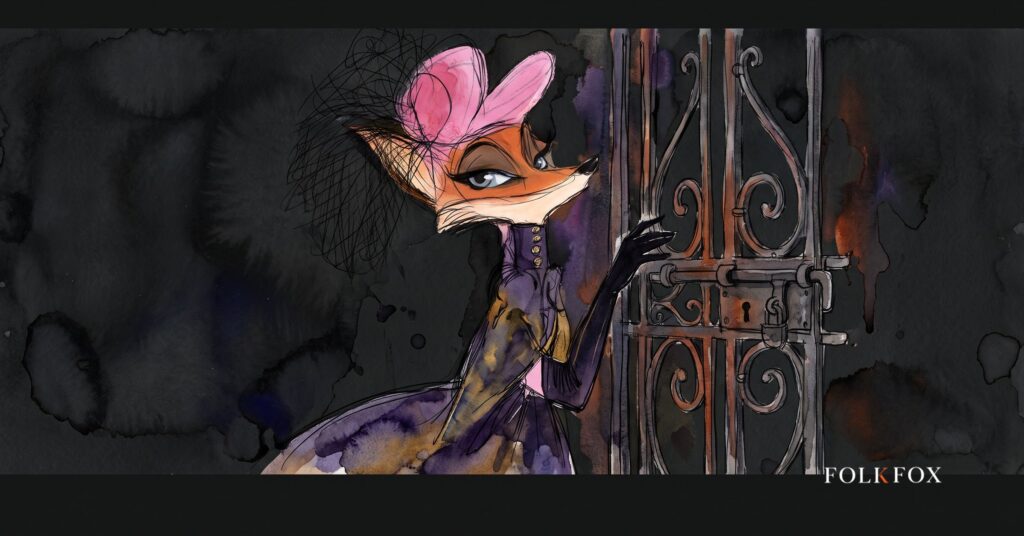 A fox standing watchful at a woodland gate, illustrating genius act stablecoin compliance reaching further down the chain