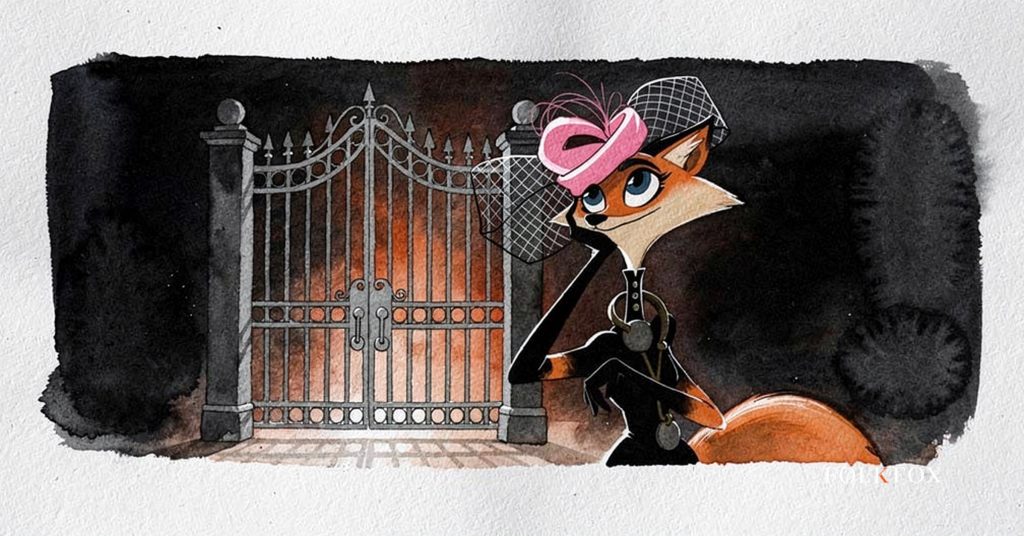 A watercolour fox studies a wrought-iron gate, google ads language targeting