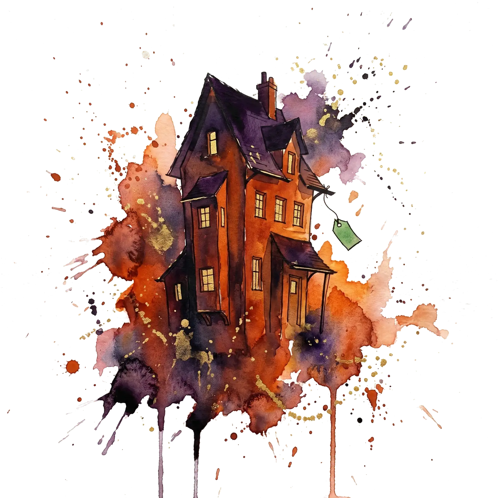 Watercolour lit inn emblem for Hotel ads