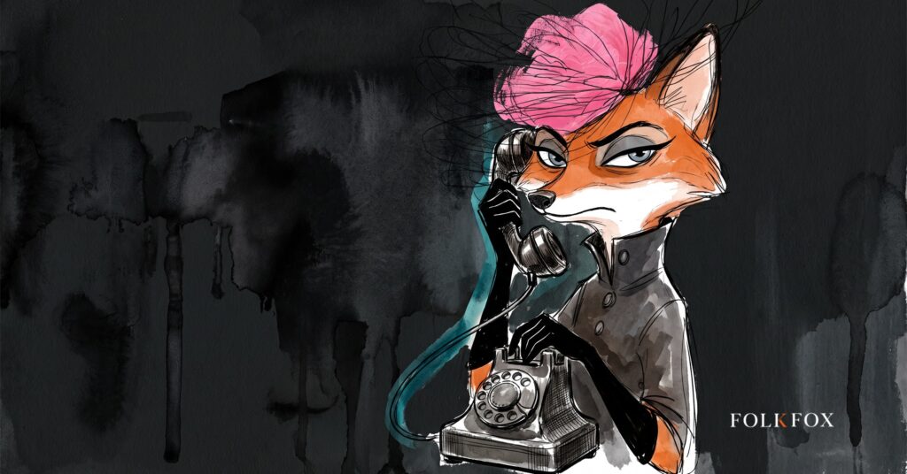 mdr service provider vishing attack, a wary fox answering a phone