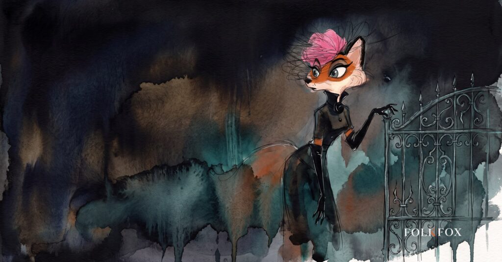 A watercolour fox studies a shield that has grown a watchful eye, standing for mdr services gaining an agentic AI layer