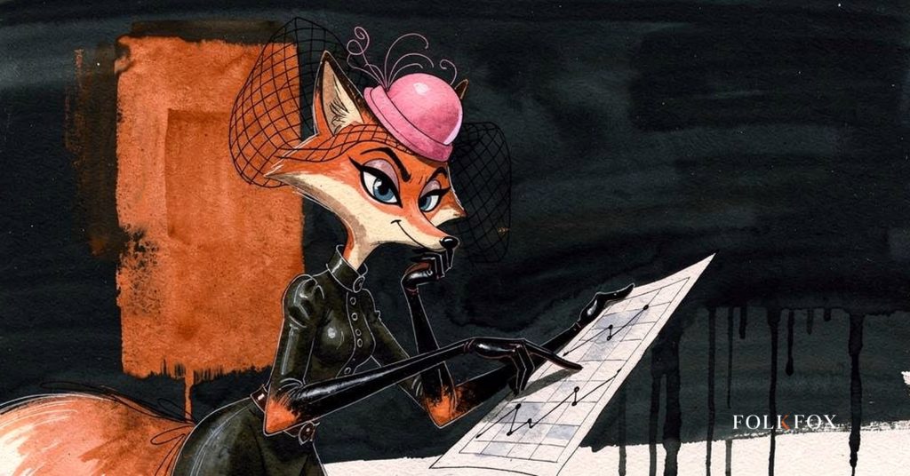A puzzled fox studies a blank ad-reporting chart, illustrating meta ads reporting gone silently dark