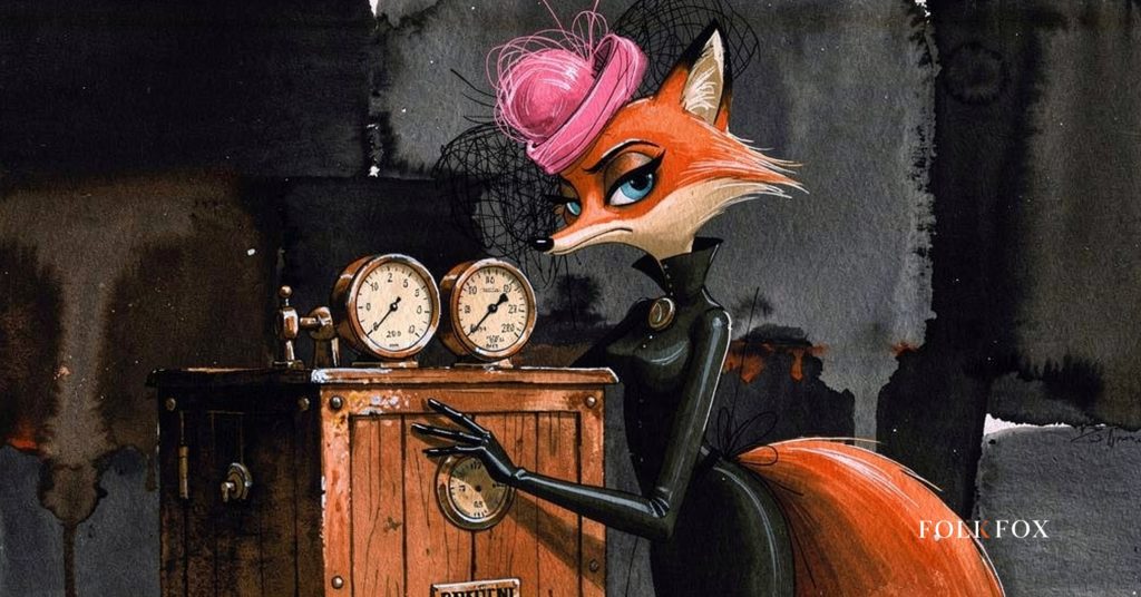 A fox installs a second dial beside an existing gauge on an oak panel, visualising Microsoft Ads adding AI-citation tracking alongside its paid search tools.