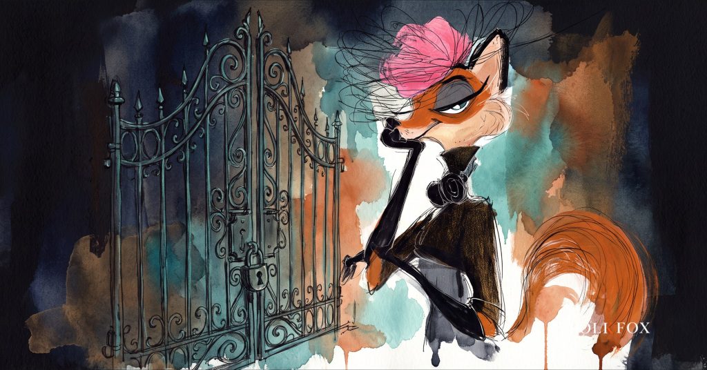 A vulpine sentinel pauses at an iron gate on a moonlit ridge, listening for what nis2 compliance now demands of Dutch firms