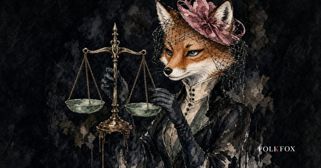 An ink-drawn fox measuring two medicine bottles with a tape, a picture for any top healthcare marketing agency weighing a comparative claim