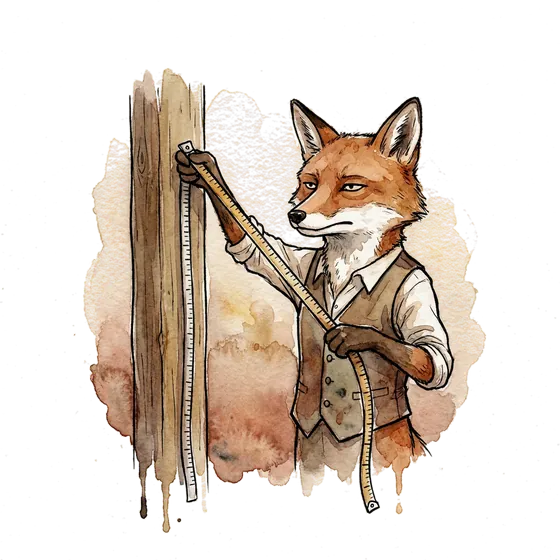 mobile attribution measured two ways: an ink-drawn fox comparing two different measuring tapes stretched against the same wooden post mobile attribution measured two ways: an ink-drawn fox comparing two different measuring tapes stretched against the same wooden post