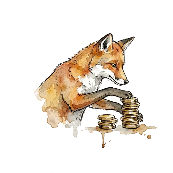 igaming seo agency work after consolidation: an ink-drawn fox nudging two piles of coins into a single taller pile igaming seo agency work after consolidation: an ink-drawn fox nudging two piles of coins into a single taller pile