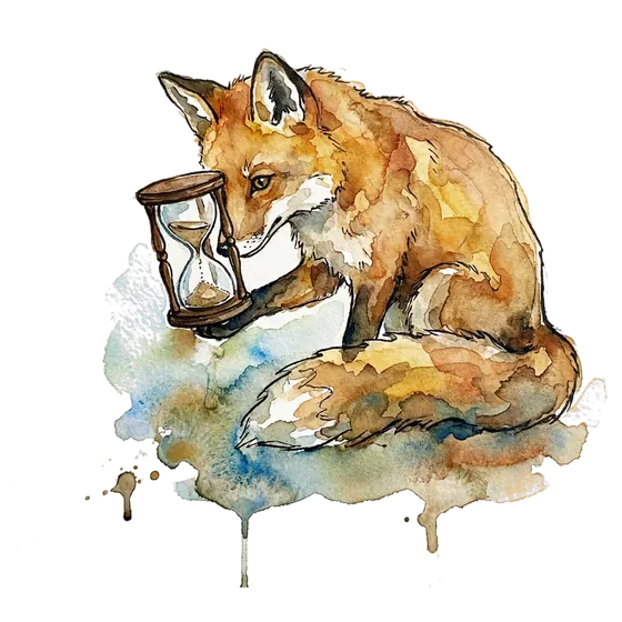 reddit advertising now counts fifteen seconds: an ink-drawn fox holding a small hourglass up to one eye, watching the sand fall reddit advertising now counts fifteen seconds: an ink-drawn fox holding a small hourglass up to one eye, watching the sand fall
