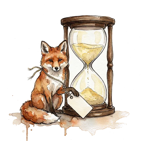 ai consulting services and the price that expires: an ink-drawn fox beside an hourglass running out, holding a paper price tag ai consulting services and the price that expires: an ink-drawn fox beside an hourglass running out, holding a paper price tag