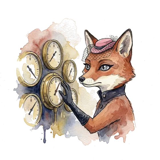 An unimpressed fox studies a panel of dials with flat needles, a picture of seo reporting tools losing their Google data