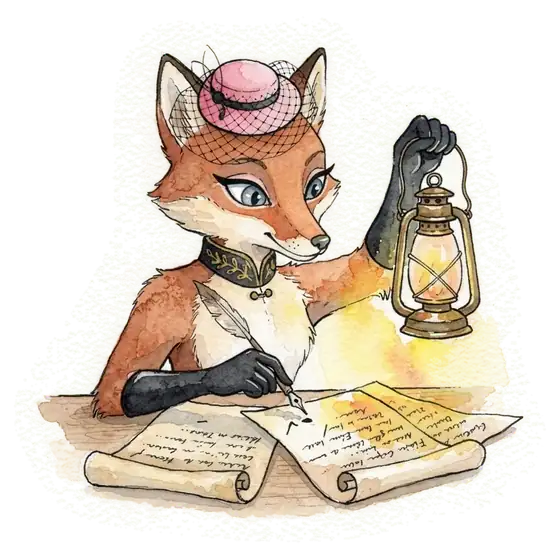 The folkfox vixen checking two scrolls by lantern light, a picture of AI Overview accuracy and source checking The folkfox vixen checking two scrolls by lantern light, a picture of AI Overview accuracy and source checking