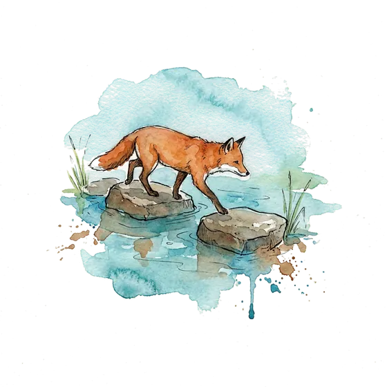 online casino marketing sequenced deliberately: an ink-drawn fox stepping onto the first of two stepping stones across shallow water online casino marketing sequenced deliberately: an ink-drawn fox stepping onto the first of two stepping stones across shallow water