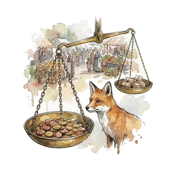 llm advertising and a rotating advertiser mix: an ink-drawn fox watching brass scales tip as one pan fills with coins llm advertising and a rotating advertiser mix: an ink-drawn fox watching brass scales tip as one pan fills with coins