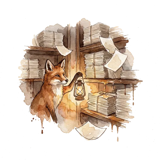 ai governance discovered after the fact: an ink-drawn fox raising a lantern in an abandoned library whose shelves have filled overnight with fresh written pages ai governance discovered after the fact: an ink-drawn fox raising a lantern in an abandoned library whose shelves have filled overnight with fresh written pages